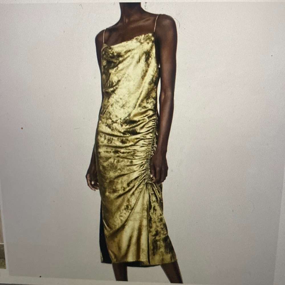 Zara Gold Midi Dress Size Large NWT New Years!